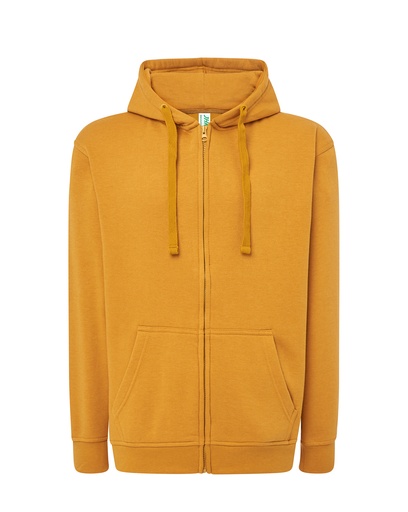 Bluza Meska z Kapturem i Zamkiem Szczotkowana Mieszanka JHK422 - Mustard