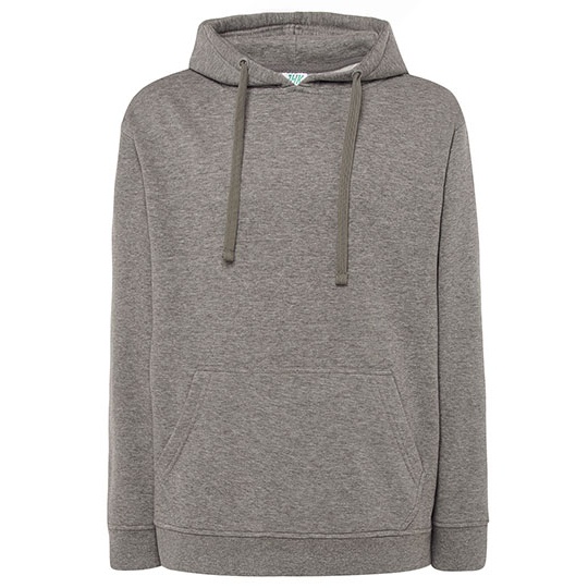 Bluza z kapturem z kieszenią kangurką - Grey Melange