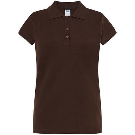 Koszulka Polo Damska Slim Bawelniana Pique JHK511 - Chocolate