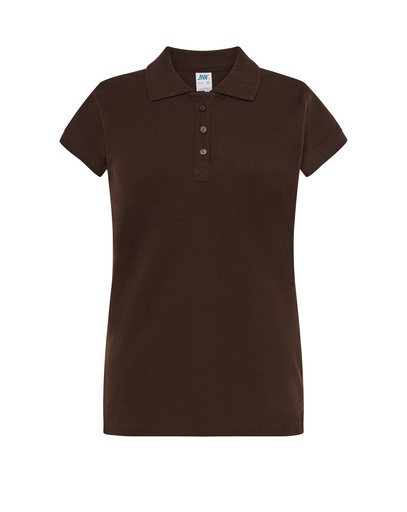 Koszulka Polo Damska Slim Bawełniana Pique JHK511 - Chocolate