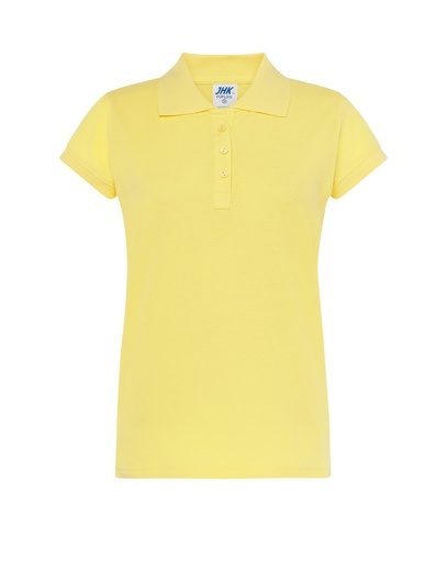 Koszulka Polo Damska Slim Bawełniana Pique JHK511 - Light Yellow