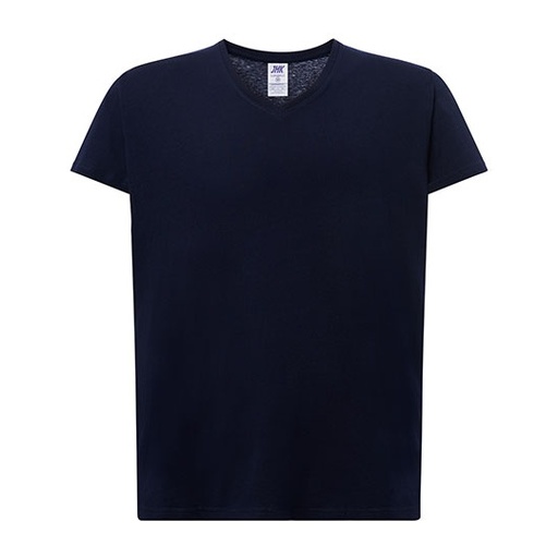 Damski t-shirt slim z dekoltem V JHK604 - Navy