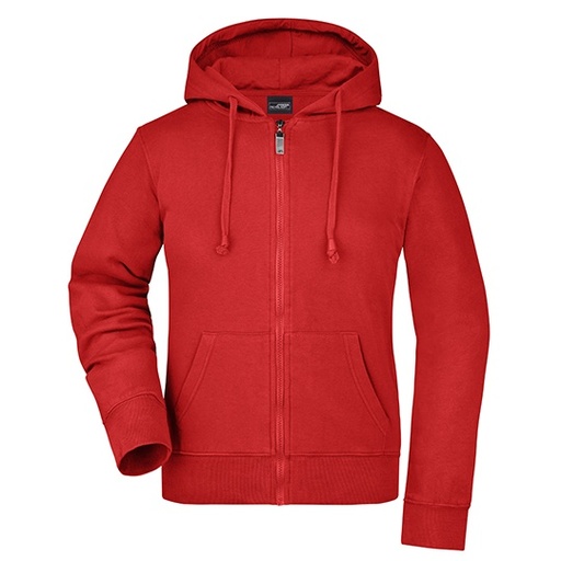 Bluza Damska Rozpinana Bawelniana z Kapturem JN053 - Red