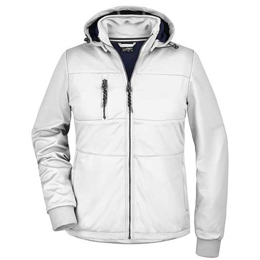 Damska kurtka softshell slim JN1077 - White & Navy