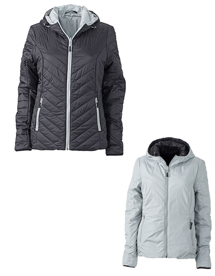Damska lekka kurtka  - Black & Silver (Solid)