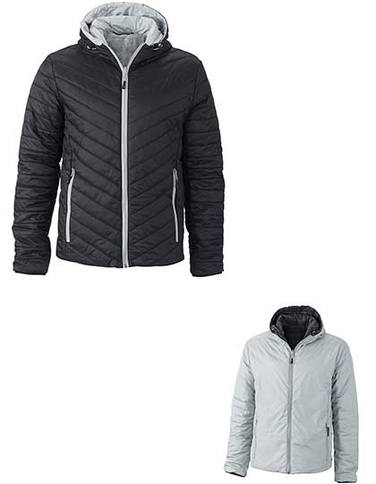 Męska lekka kurtka  - Black & Silver (Solid)