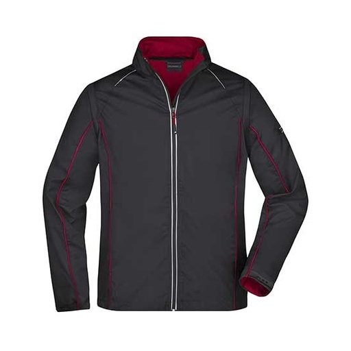 Męska kurtka softshell 2w1 slim JN1122 - Black & Red
