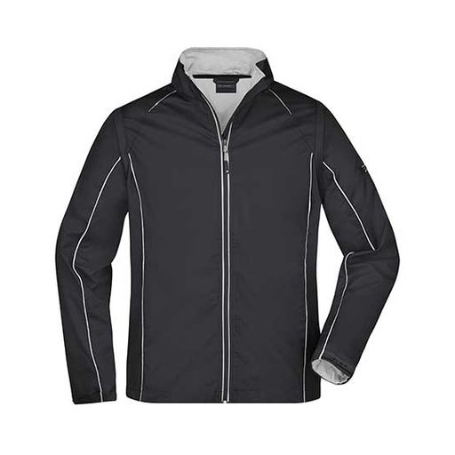 Męska kurtka softshell 2w1 JN1122 - Black & Silver (Solid)