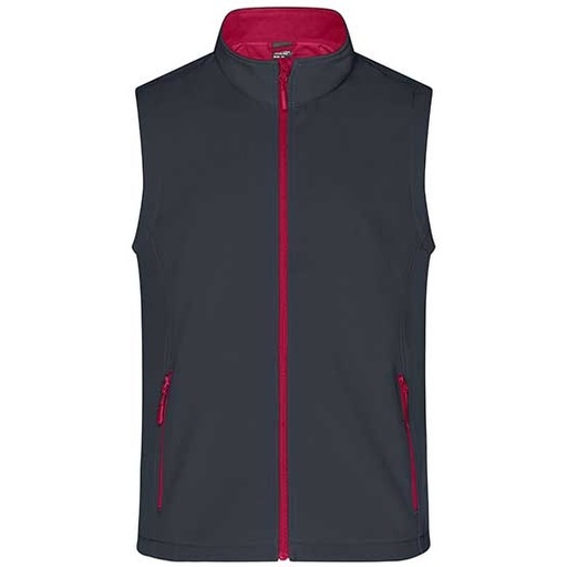 Męska kamizelka softshell JN1128 - Iron Grey & Red