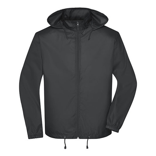 Męska kurtka wiatroszczelna z kapturem JN1132 - Black