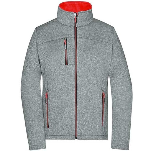 Kurtka Softshell Damska JN1147 - Dark Melange & Red