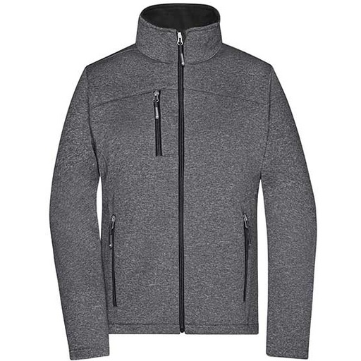 Damska kurtka softshell slim JN1147 - Dark Melange & Black