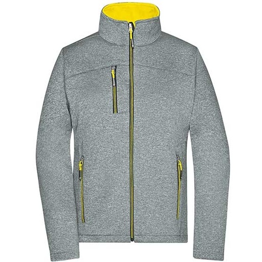 Kurtka Softshell Damska JN1147 - Dark Melange & Yellow