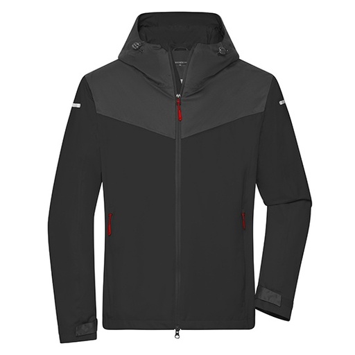 Męska kurtka softshell JN1180 - Black & Carbon & Light Red