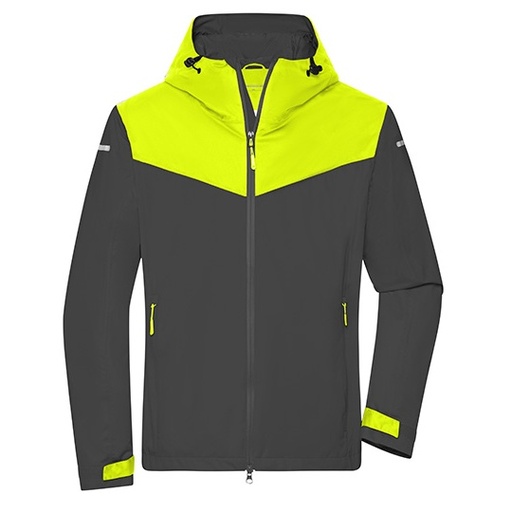 Męska kurtka softshell długa JN1180 - Carbon & Bright Yellow