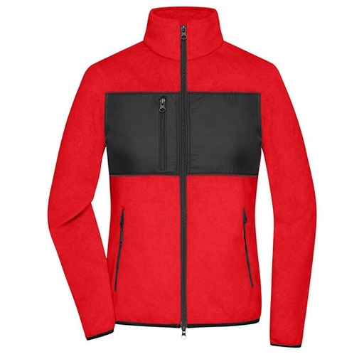 Damska bluza polarowa slim JN1311 - Red & Black