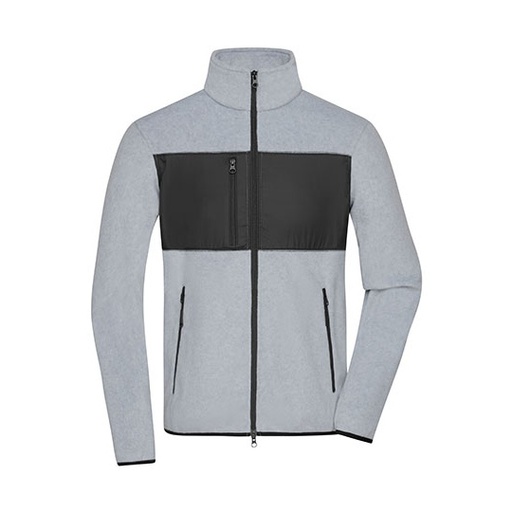 Męska bluza polarowa JN1312 - Light Melange & Black