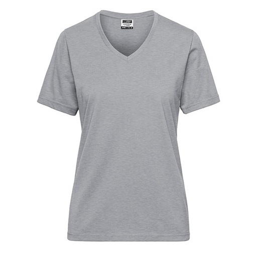 Damski T-shirt roboczy slim V-neck JN1807 - Grey Heather