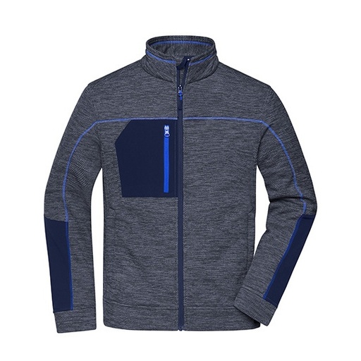 Bluza Meska Polarowa Melange JN1818 - Navy Melange & Navy & Royal