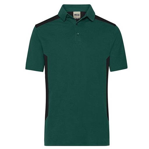 Koszulka Polo Męska Odprowadzająca Wilgoć Dwukolorowa JN1826 - Dark Green & Black
