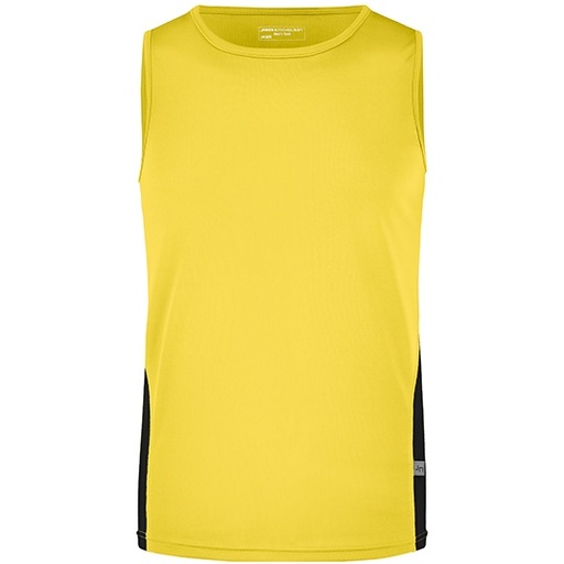Koszulka Meska Biegowa Bez Rekawow Odprowadzajaca Wilgoc JN305 - Yellow & Black