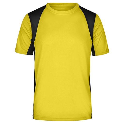 Koszulka Męska Biegowa Dwukolorowa Odprowadzająca Wilgoć JN306 - Yellow & Black