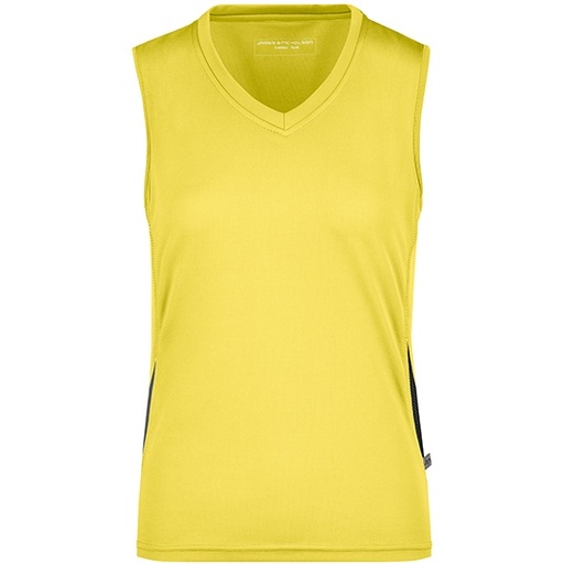 Damska koszulka biegowa bez rekawow oddychajaca JN315 - Yellow & Black