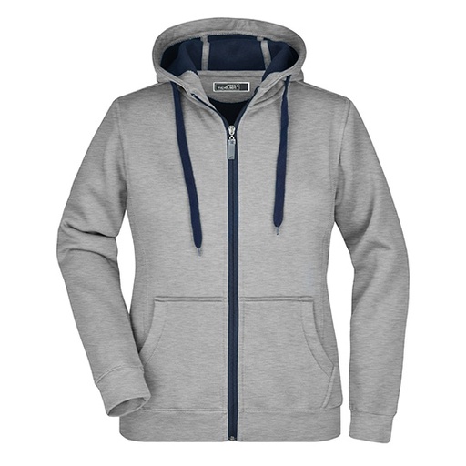 Bluza Damska Sportowa Slim Z Kapturem JN354 - Sports Grey (Heather) & Navy