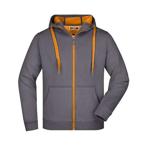 Męska bluza sportowa z kapturem JN355 - Carbon & Orange