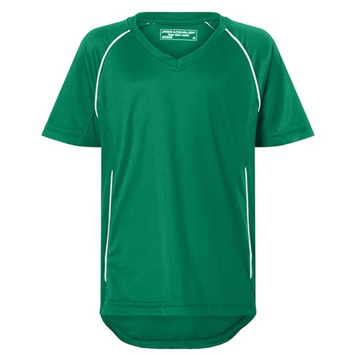 Dziecieca Koszulka Sportowa Raglanowa Oddychajaca JN386K - Green & White
