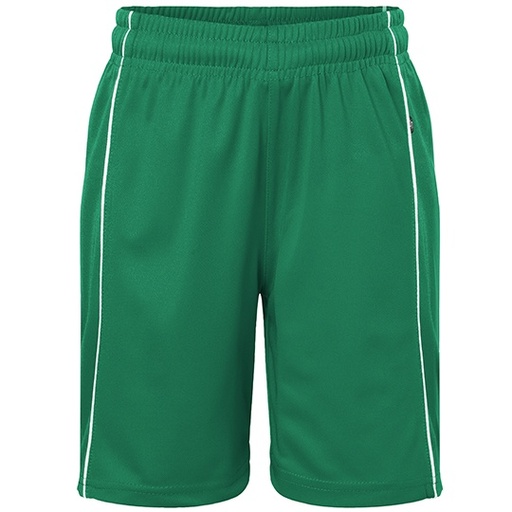 Dziecięce Klasyczne Spodenki Sportowe JN387K - Green & White