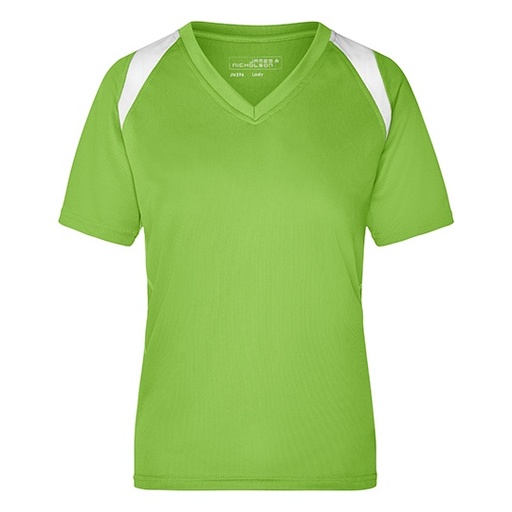 Damska koszulka biegowa Slim JN396 - Lime Green & White