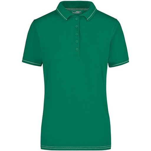 Damska koszulka polo Slim JN568 - Irish Green & White