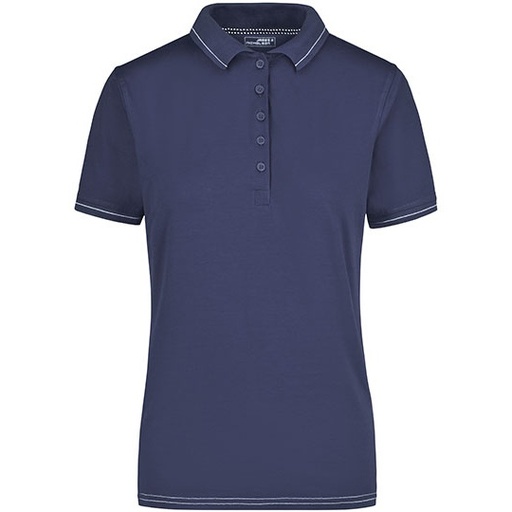 Damska koszulka polo Slim JN568 - Navy & White