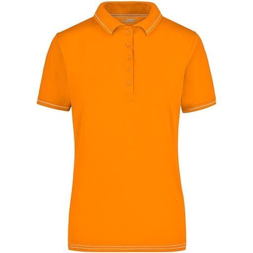 Damska koszulka polo Slim JN568 - Orange & White