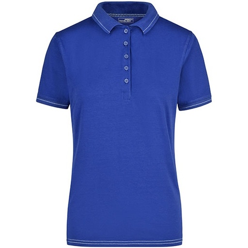 Damska koszulka polo Slim JN568 - Royal & White