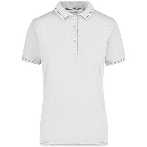 Damska koszulka polo Slim JN568 - White & Black