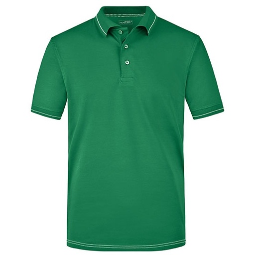 Polo męskie JN569 - Irish Green & White