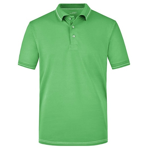 Męska koszulka polo JN569 - Lime Green & White