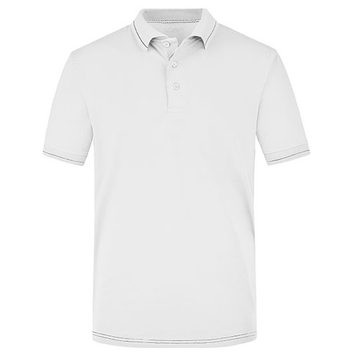 Koszulka Polo Męska Odprowadzająca Wilgoć JN569 - White & Black