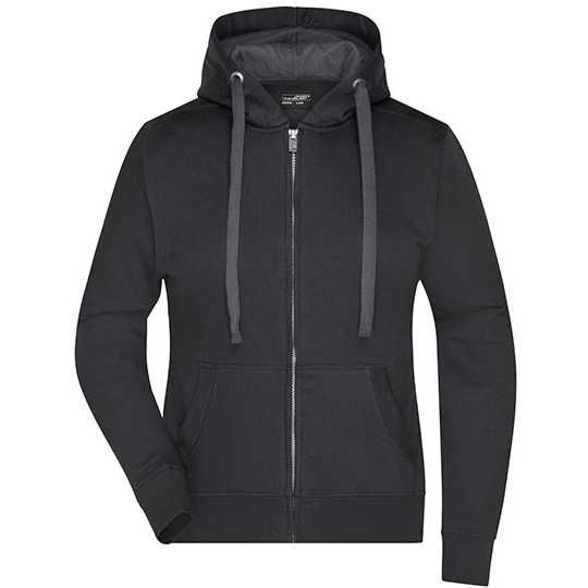Damska bluza z kapturem Slim - Black & Carbon