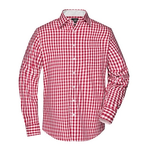 Koszula Meska Dlugi Rekaw W Kratke JN617 - Red & White