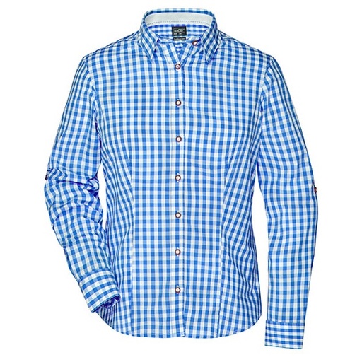 Koszula Damska Bawarska W Kratę JN637 - Royal & White