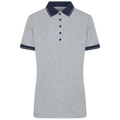 Damska polo slim JN705 - Grey Heather & Navy