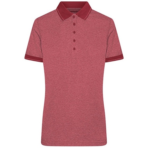 Damska Koszulka Polo Slim Fit Melange JN705 - Wine Melange & Wine