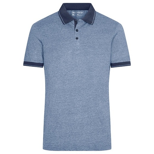 Męskie Polo klasyczne JN706 - Blue Melange & Navy