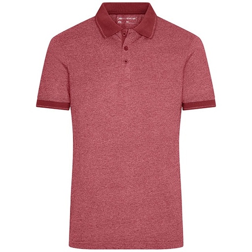 Meska Koszulka Polo Klasyczna Melange JN706 - Wine Melange & Wine
