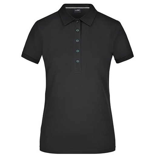 Damska koszulka polo slim JN707 - Black