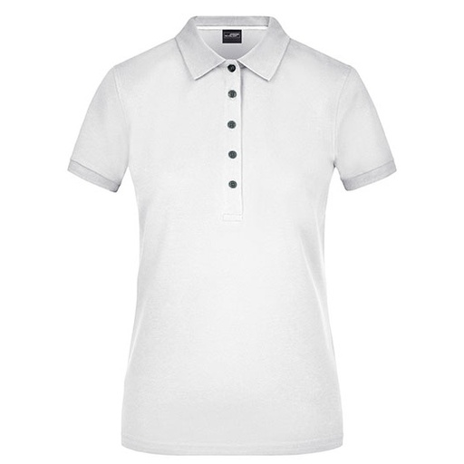 Damska koszulka polo slim JN707 - White