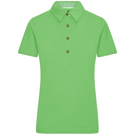 Damska Koszulka Polo Dopasowana Bawelniana JN715 - Lime Green